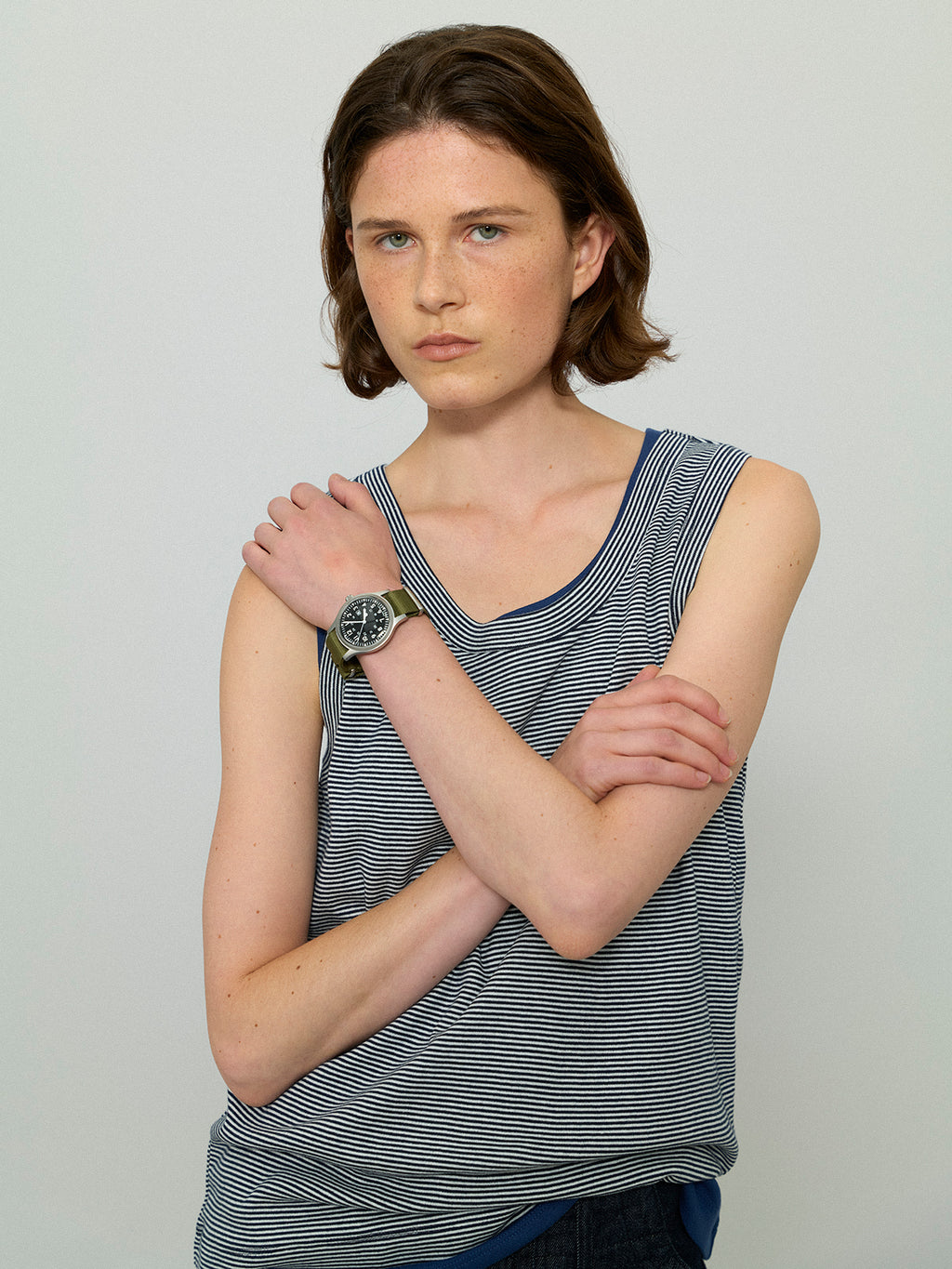 L'EAU [2nd] Leau sleeveless_navy stripe