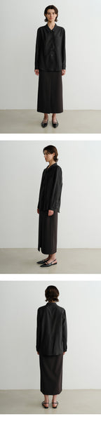 EAAH KYLA SHEER LINE SHIRT (BLACK)