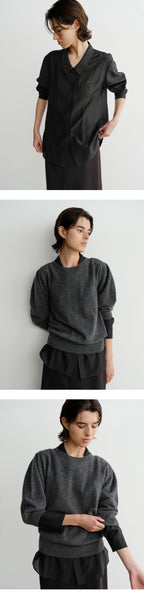 EAAH KYLA SHEER LINE SHIRT (BLACK)