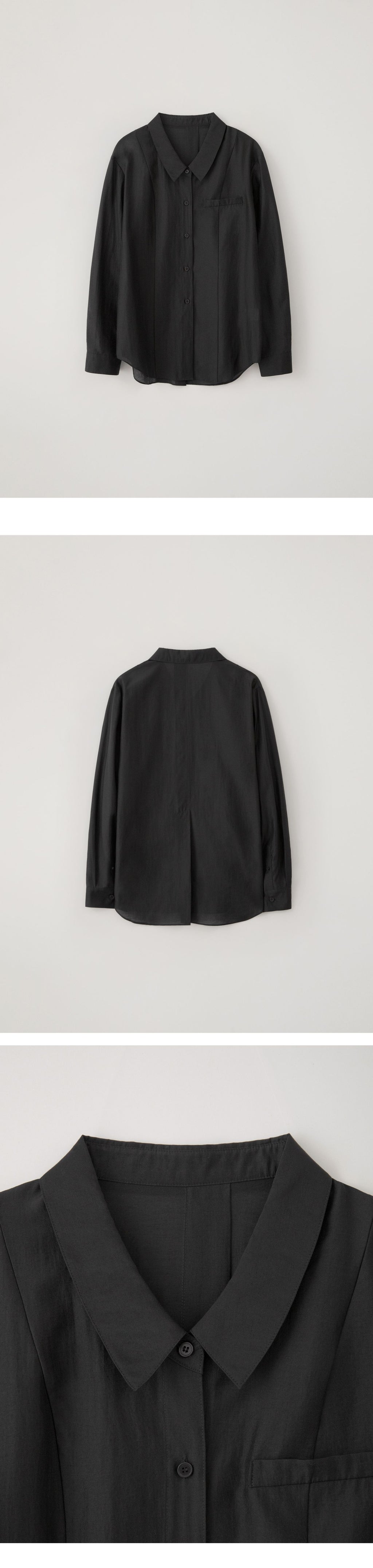 EAAH KYLA SHEER LINE SHIRT (BLACK)