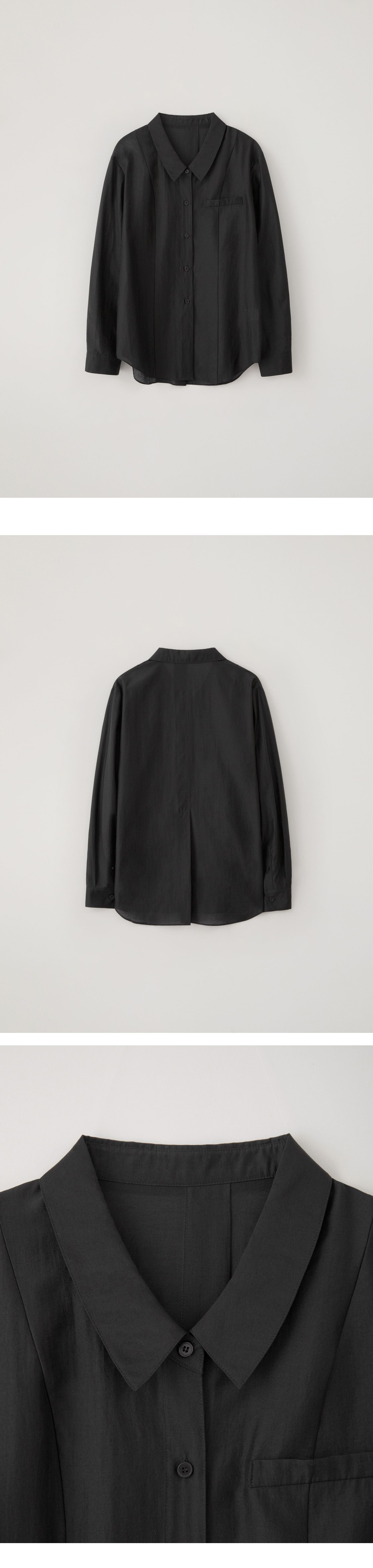 EAAH KYLA SHEER LINE SHIRT (BLACK)