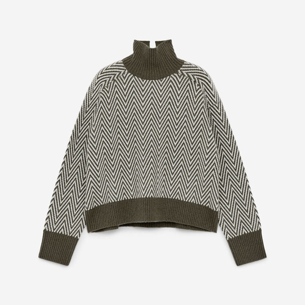 ARKET (W) Jacquard knit wool sweater (1267115-002) (KhakiAll over pattern)
