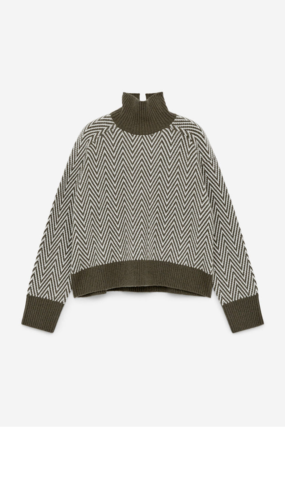 ARKET (W) Jacquard knit wool sweater (1267115-002) (KhakiAll over pattern)