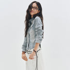 DECET WOMEN Western Slim Denim Shirts DCWSH003LIGHTBLUE