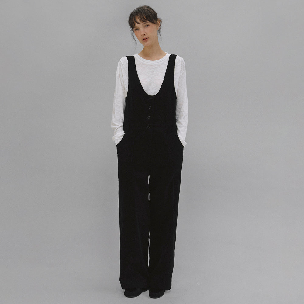 ANDNEEDS ANDNEEDS Buddy Corduroy Overall (Black)
