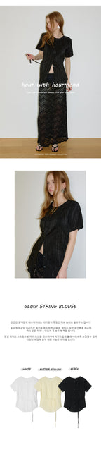 HOURMOND GLOW STRING BLOUSE_3COLOR