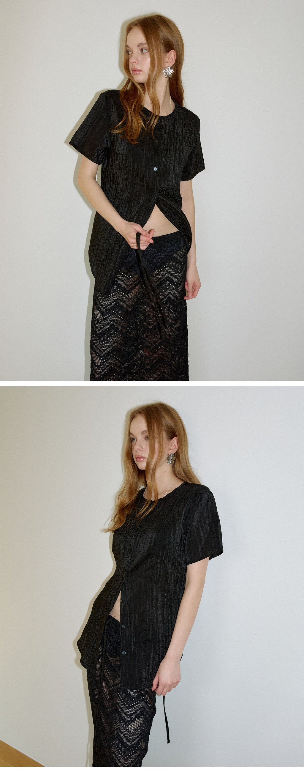HOURMOND GLOW STRING BLOUSE_3COLOR