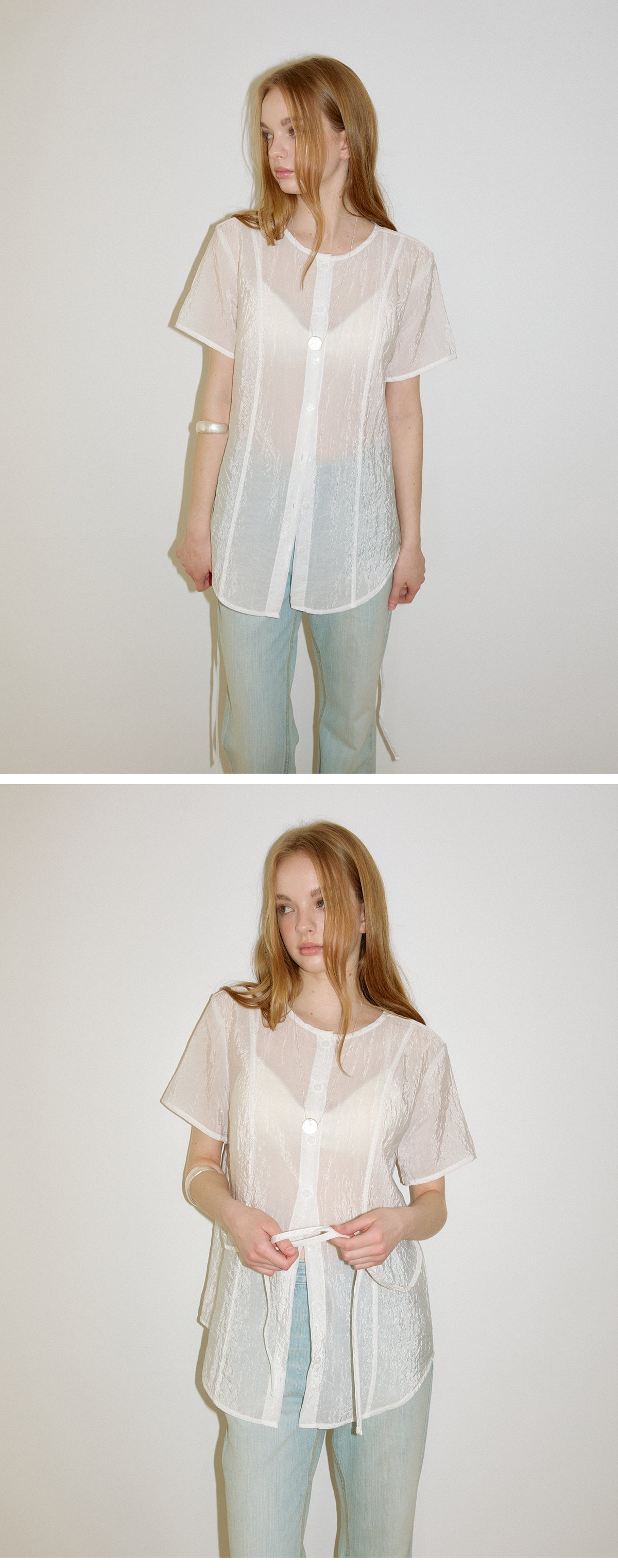 HOURMOND GLOW STRING BLOUSE_3COLOR