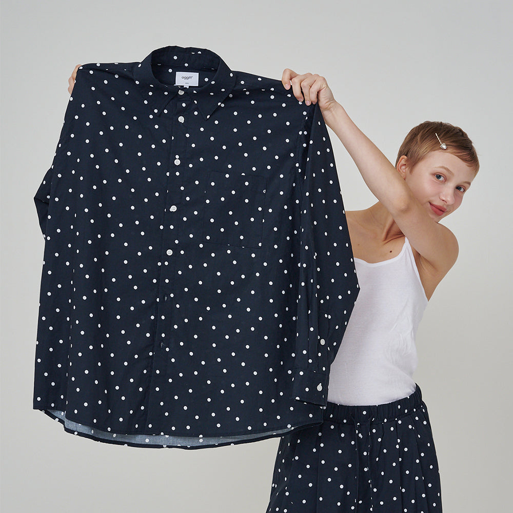 OGGITT [29CM Exclusive] (uni)Keen Dot Pajama Shirt Navy