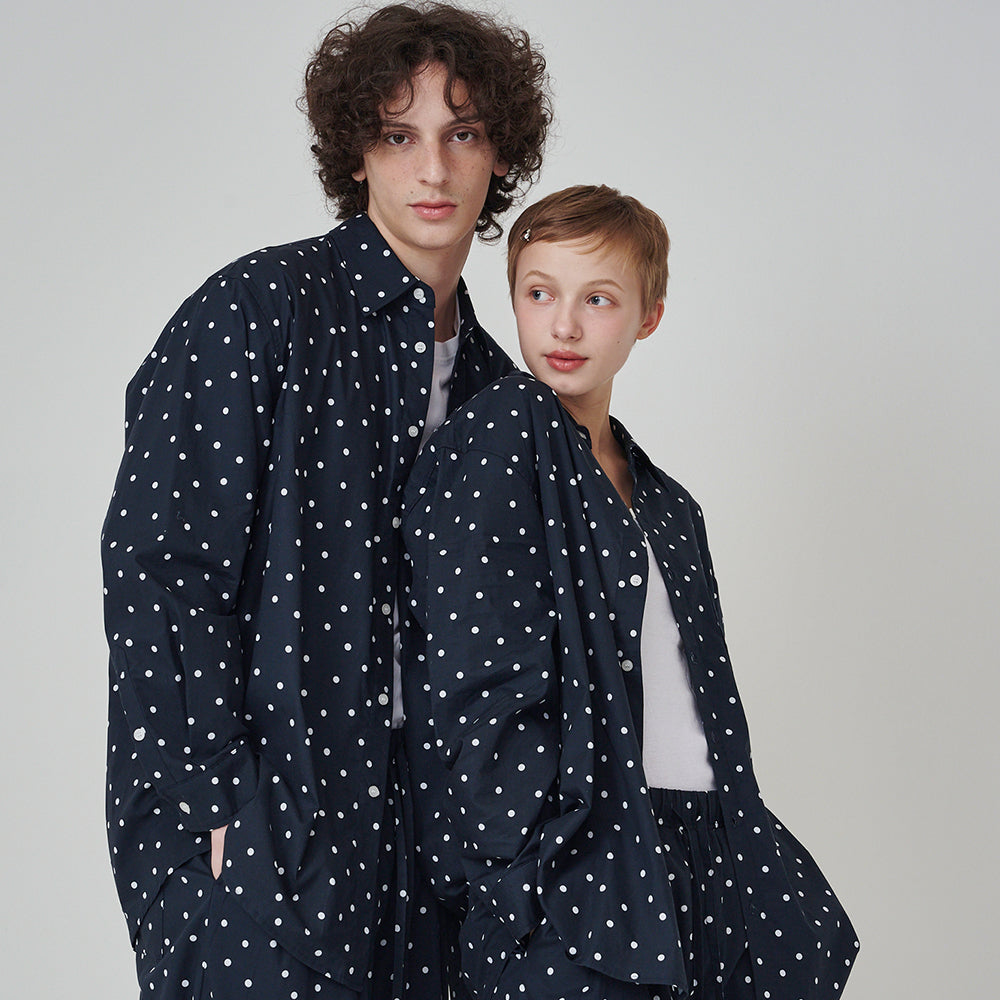 OGGITT [29CM Exclusive] (uni)Keen Dot Pajama Shirt Navy