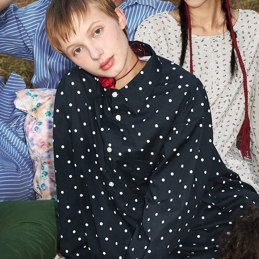 OGGITT [29CM Exclusive] (uni)Keen Dot Pajama Shirt Navy