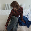 FOREU [29CM Exclusive] (6th) Striped Sleeve T-Shirt (Orange)
