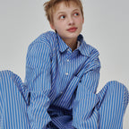 OGGITT [29CM Exclusive] (uni) Rob Stripe Pajama Shirt Blue