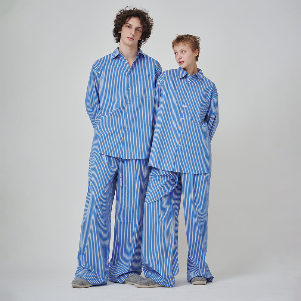 OGGITT [29CM Exclusive] (uni) Rob Stripe Pajama Shirt Blue