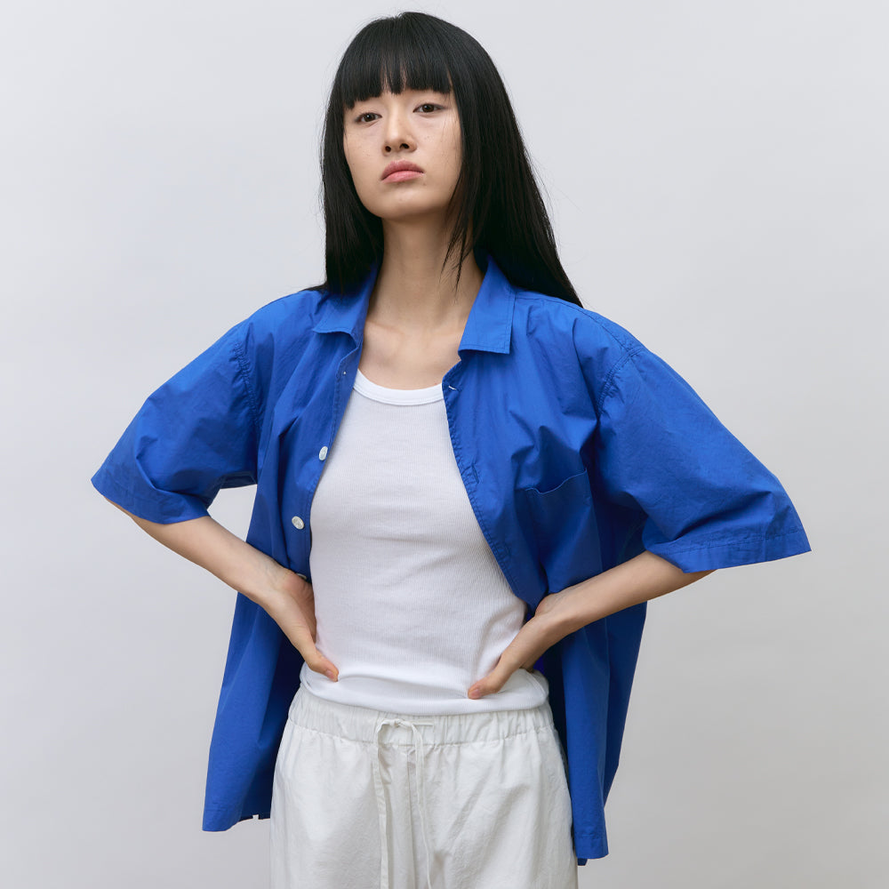 Taats Summit Blue Washed Cotton Pajama Shirt