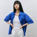 Taats Summit Blue Washed Cotton Pajama Shirt
