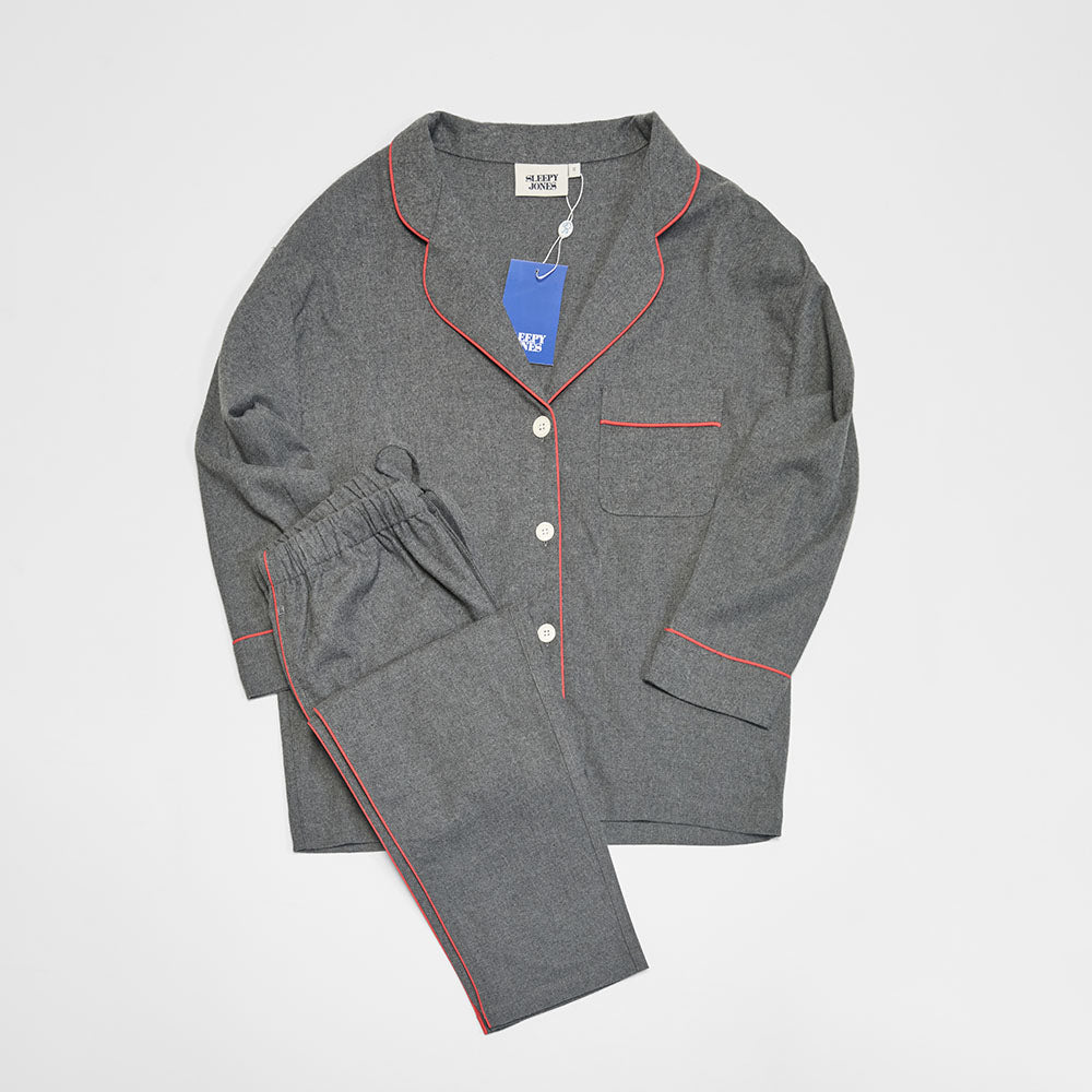 SLEEPY JONES (W) MARINA PAJAMA SET (CHARCOAL GREY FLANNEL)