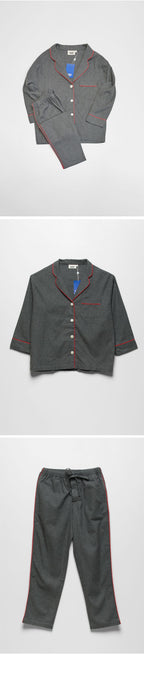 SLEEPY JONES (W) MARINA PAJAMA SET (CHARCOAL GREY FLANNEL)