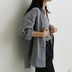 URAGO Roll-up check shirt_2colors