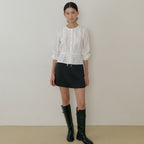 LINGSEOUL jacquard pintuck blouse-ivory
