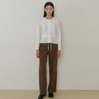 LINGSEOUL jacquard pintuck blouse-ivory