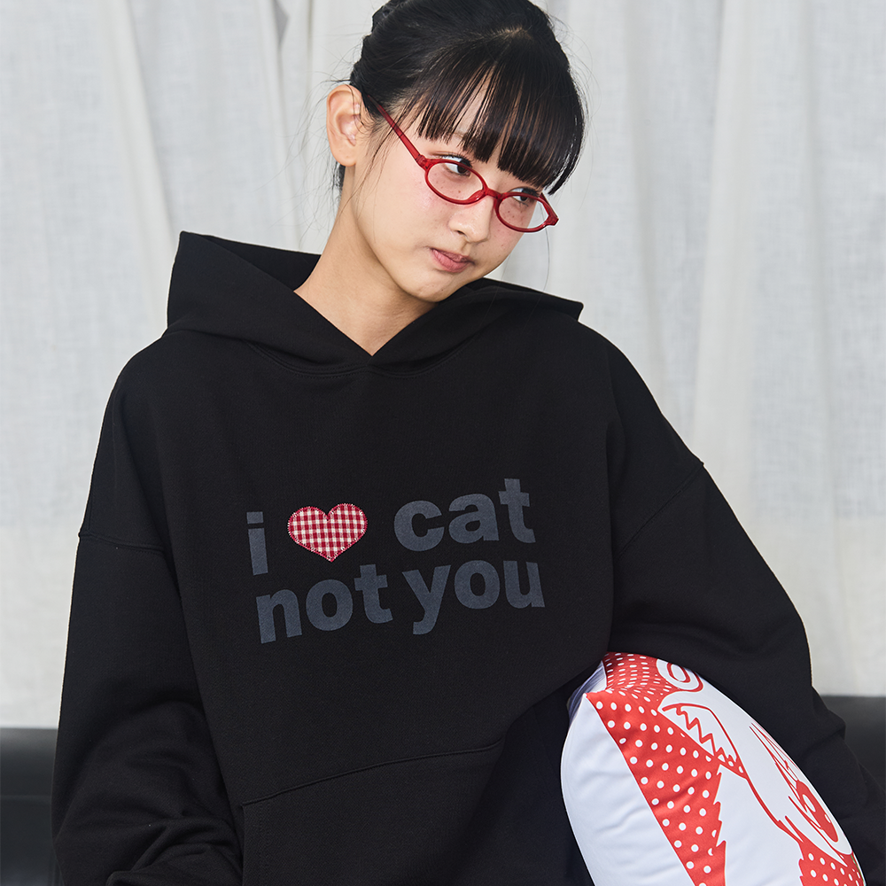 itzavibe I LOVE CAT NOT YOU CAT EAR HOODIE