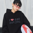 itzavibe I LOVE CAT NOT YOU CAT EAR HOODIE