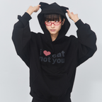 itzavibe I LOVE CAT NOT YOU CAT EAR HOODIE