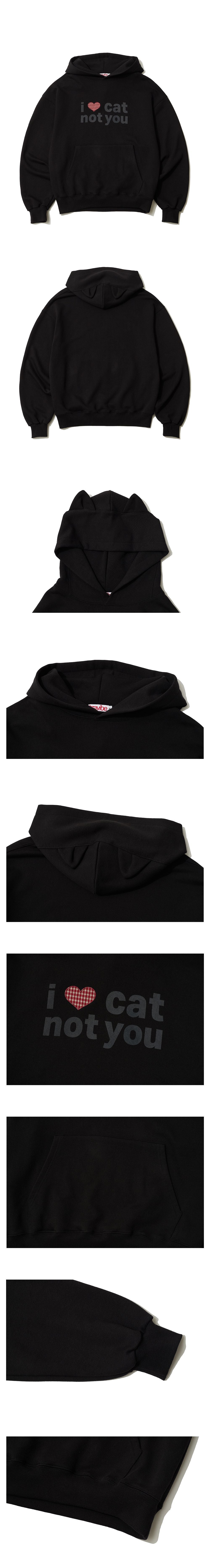 itzavibe I LOVE CAT NOT YOU CAT EAR HOODIE