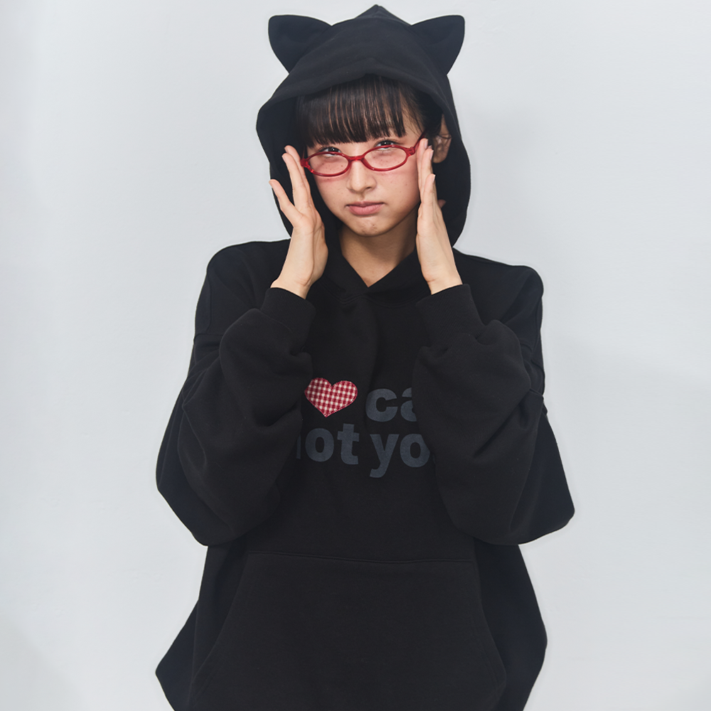 itzavibe I LOVE CAT NOT YOU CAT EAR HOODIE