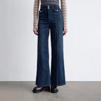& Other Stories Pressed Crease Flare Jeans (Washed Mid Blue)