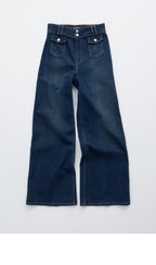 & Other Stories Pressed Crease Flare Jeans (Washed Mid Blue)