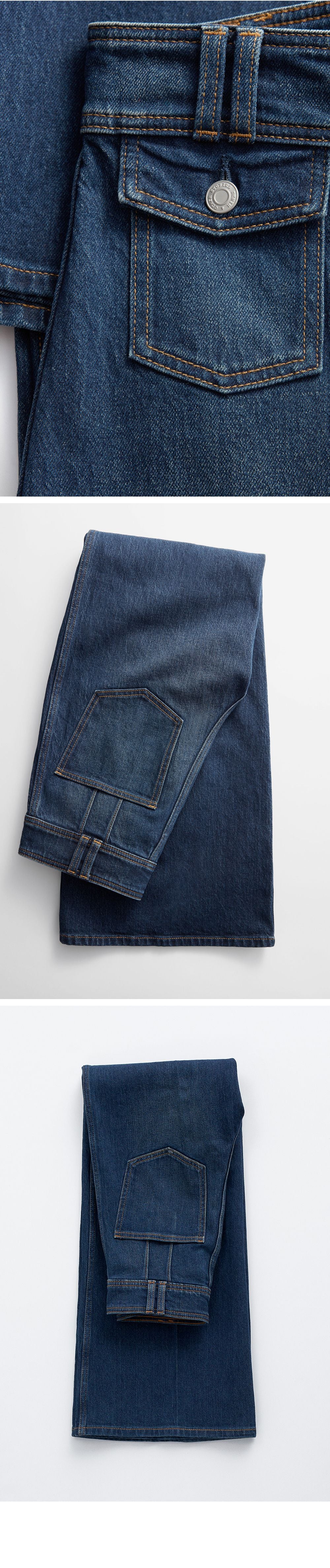 & Other Stories Pressed Crease Flare Jeans (Washed Mid Blue)