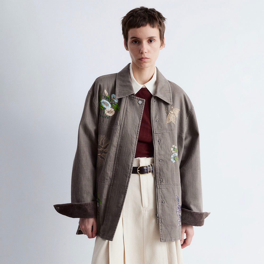 & Other Stories Embroidery Shirt Jacket (Mole/Embroidery)