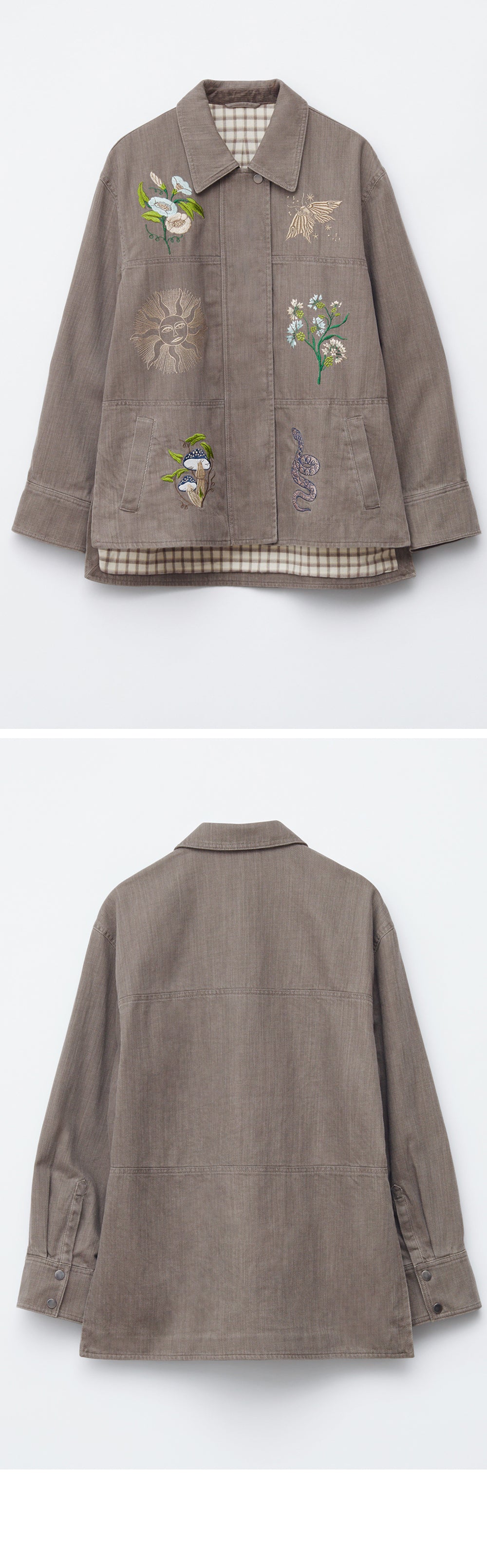 & Other Stories Embroidery Shirt Jacket (Mole/Embroidery)