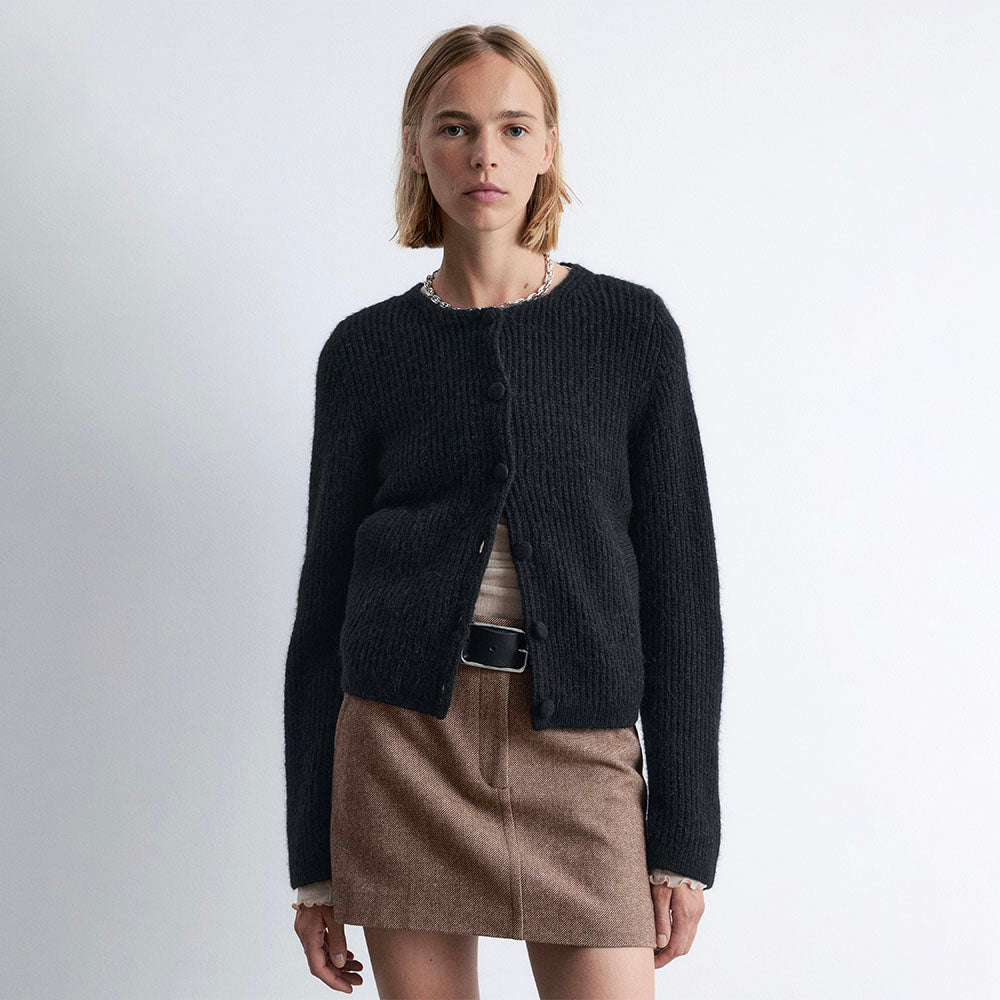 & Other Stories Rib Knit Cardigan (Black)