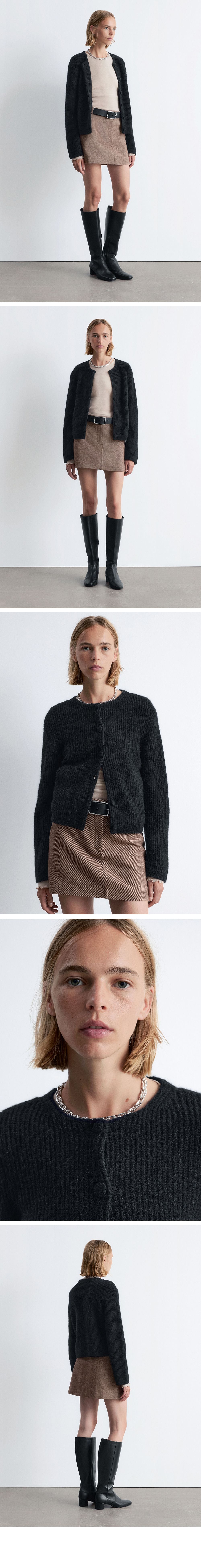 & Other Stories Rib Knit Cardigan (Black)