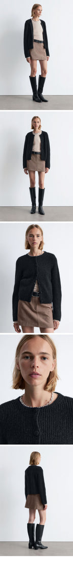 & Other Stories Rib Knit Cardigan (Black)
