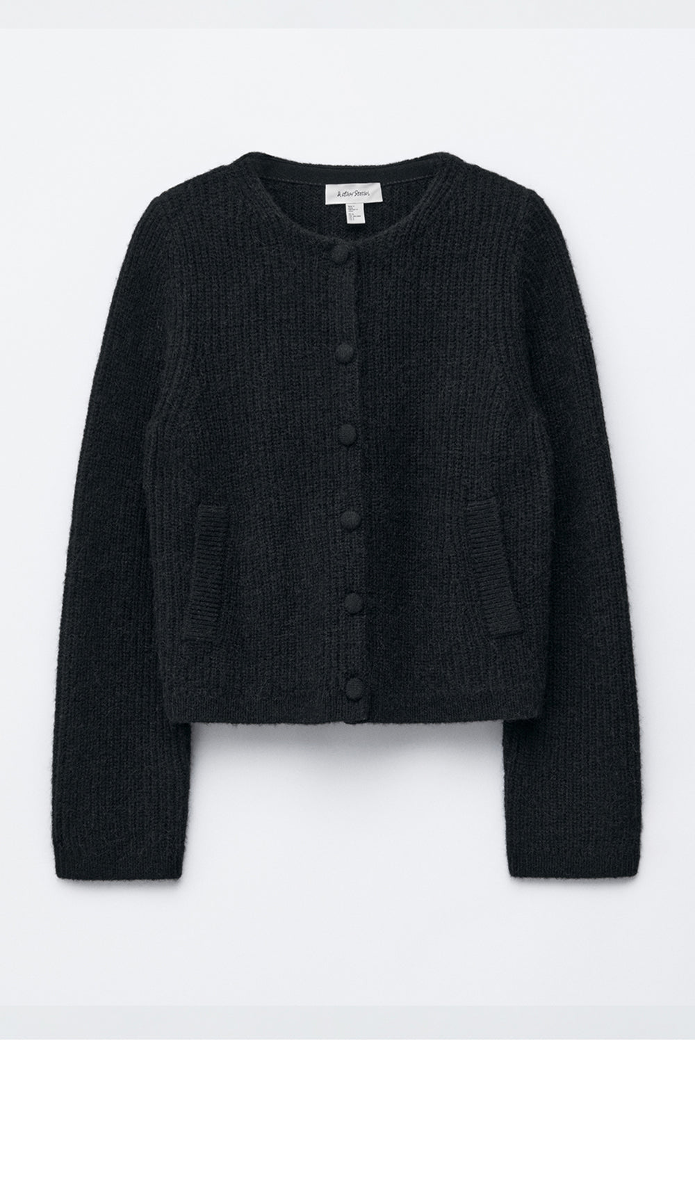 & Other Stories Rib Knit Cardigan (Black)