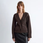 & Other Stories Tapered Knit Cardigan (Dark Brown)