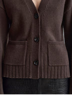 & Other Stories Tapered Knit Cardigan (Dark Brown)
