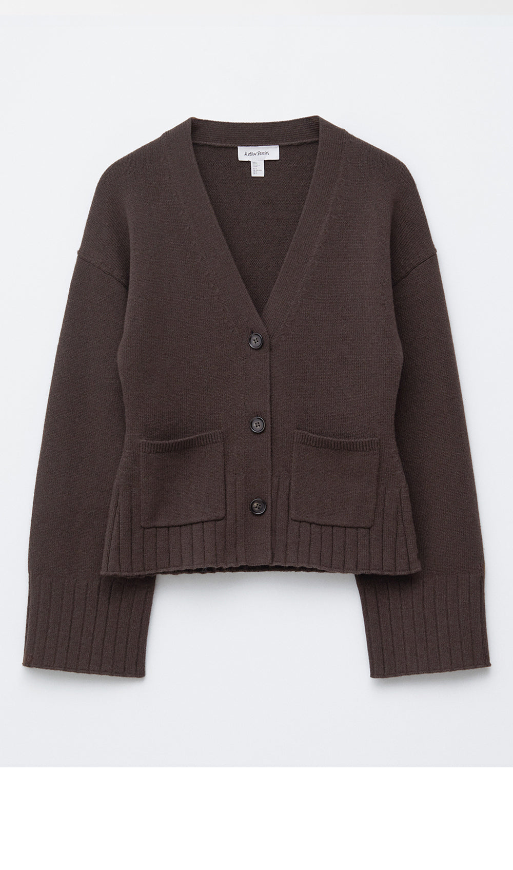 & Other Stories Tapered Knit Cardigan (Dark Brown)