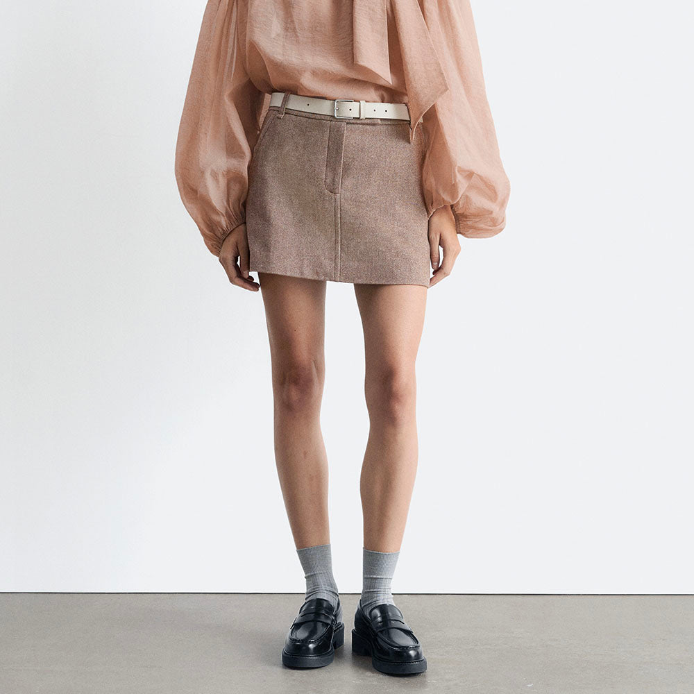 & Other Stories Wool Mini Skirt (Taupe)