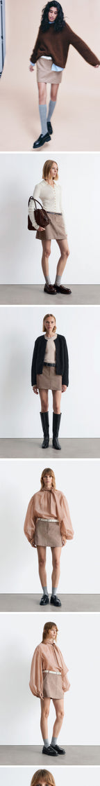 & Other Stories Wool Mini Skirt (Taupe)