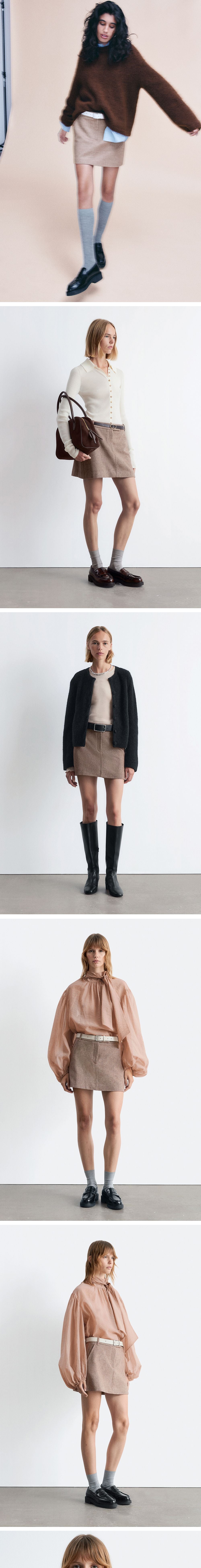 & Other Stories Wool Mini Skirt (Taupe)