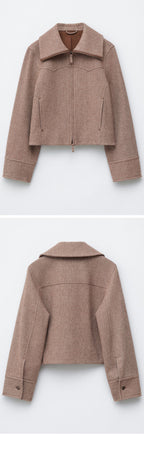 & Other Stories Cropped Wool Jacket (Light Brown)