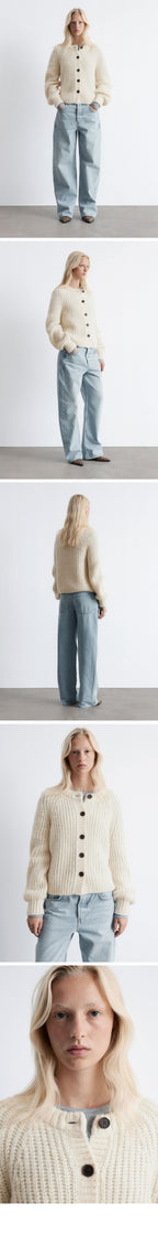 & Other Stories Balloon Sleeve Cardigan (Cream)