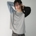 RONRON MULTI COLOR LOOSE FIT LONG SLEEVE GREY DOT