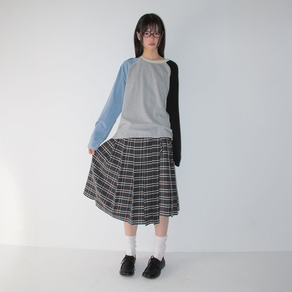 RONRON MULTI COLOR LOOSE FIT LONG SLEEVE GREY DOT