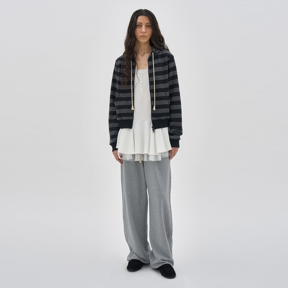 PARTIMENTO WOMEN CONTRAST BUTTON-UP LAYERED DRESS TOP_OFF WHITE